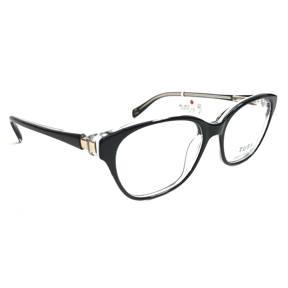 Tura by Lara Spencer Eyeglasses Frame LS114 BLK Black on Clear Cat Eye 53-16-135